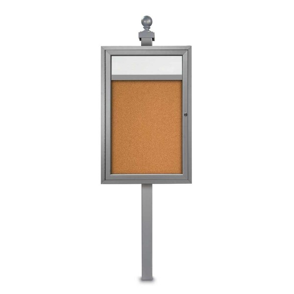 Corkboard, Fabric, 2 Door, Satin/Prl, 48x48"